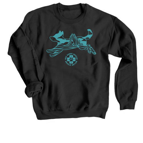 RezPubby, a Black Crewneck Sweatshirt