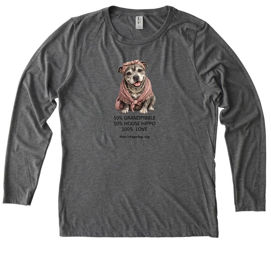 Grandpibble, a Aluminum Grey Allmade Eco Triblend Women?s Long Sleeve Tee