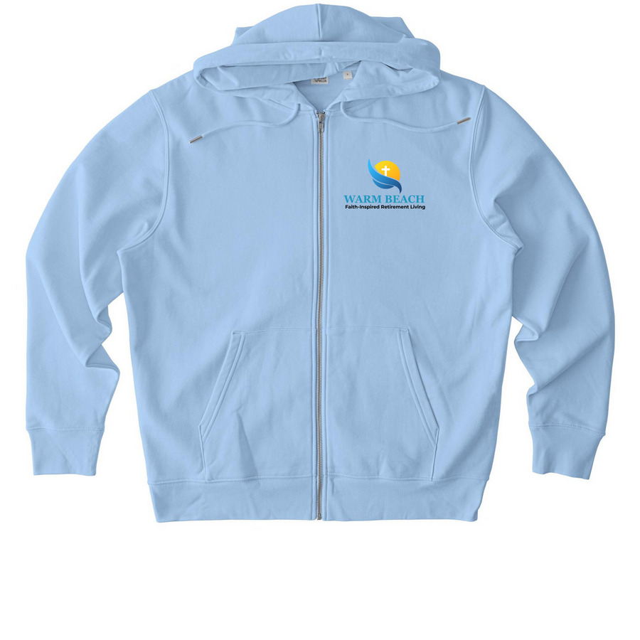 Warm Beach Zip-Up Hoodie, a Blue Soul Stanley/Stella Unisex Cultivator 2.0 Zip Up Pullover Hoodie