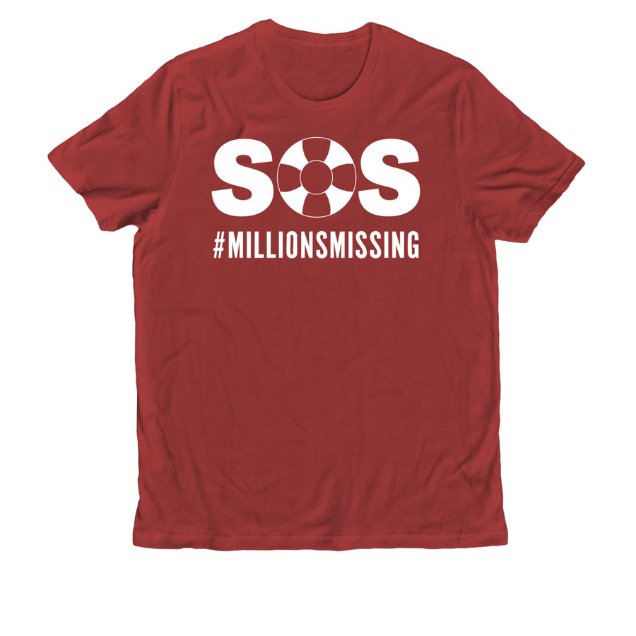SOS #MillionsMissing 2025 Shirts, a Revolution Red Allmade Organic Cotton Unisex Tee