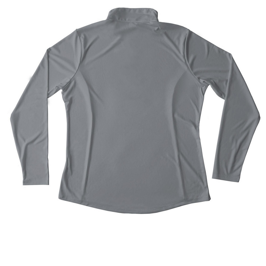 BAN Athletic Wear, a Grey Concrete Women's Performance Quarter Zip Pullover (back-view)