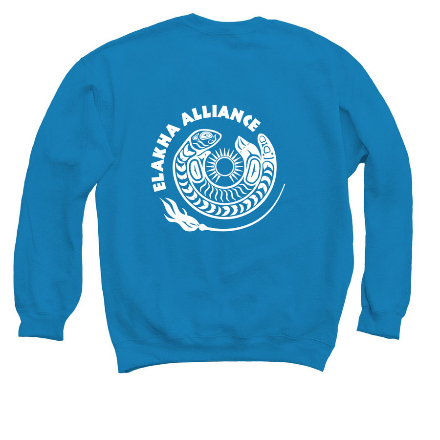 Sea Otter Holiday Sweater, a Sapphire Crewneck Sweatshirt (back-view)