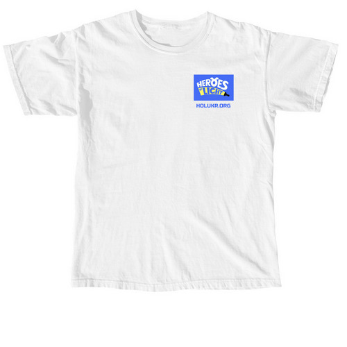 Heroes of Light for Ukrainian Children, a White Comfort Colors Unisex Tee