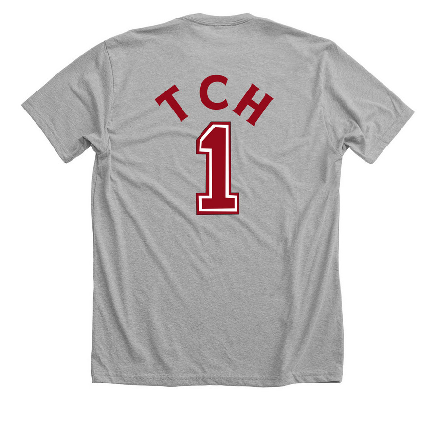 FOOTBALL SEASON IS HERE, a Athletic Heather Premium Unisex Tee (back-view)