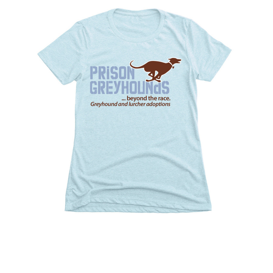 Prison Greyhounds Front Logo only C9, a Ice Blue Women's Slim Fit Tee