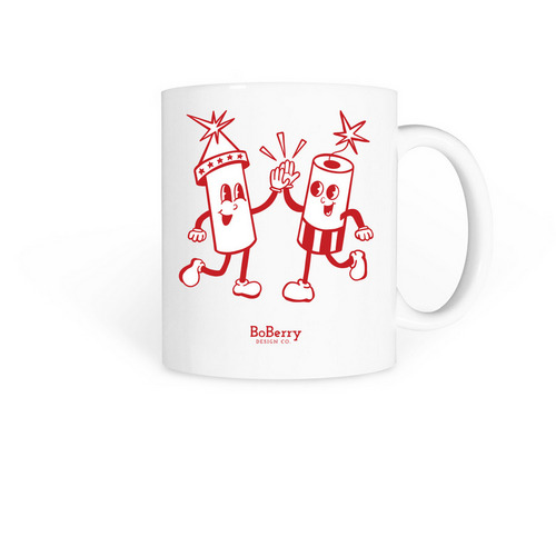 Firecracker Mugs, a White Coffee Mug