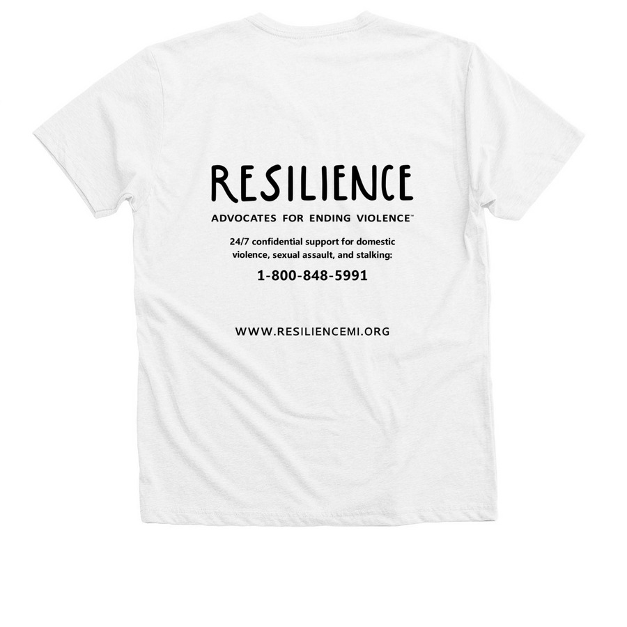 My Jeans Protest Violence, a Solid White Blend Premium V-Neck Tee (back-view)