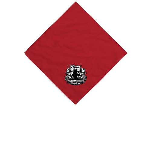 Ridin' Shotgun Bandana | B&W, a Red Cotton Bandana