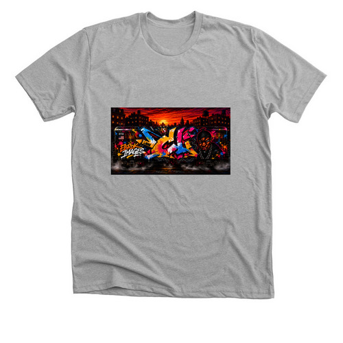 Whole Car Graffiti Mural, a Athletic Heather Premium Unisex Tee
