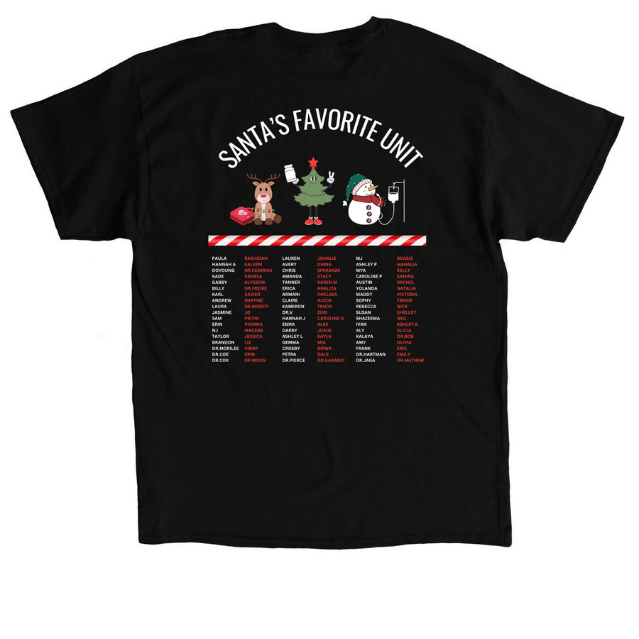 SANTA BOB&nbsp;, a Black Classic Unisex Tee (back-view)