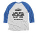 Homecoming Slam Shirts, a Vintage Royal and Heather White 3/4 Sleeve Baseball Tee (back-view)