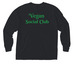 Vegan Social Club Pocket Tees, a Black Comfort Colors Long Sleeve Pocket Tee (back-view)