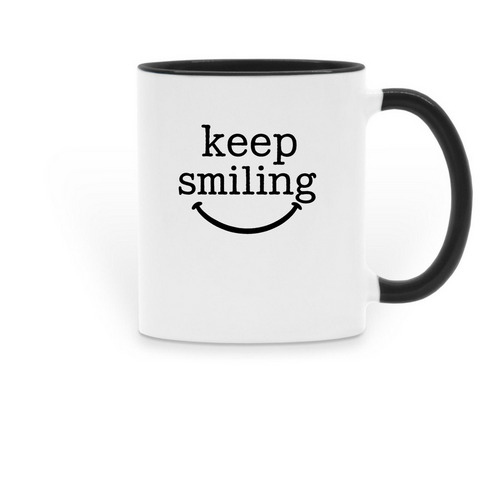 Keep smiling mug, a Black Two-Tone Ceramic Mug