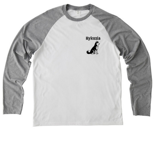 Hykuzia: Akira (Light ver.), a Aluminum Grey/ Bright White Allmade Eco Triblend Colorblock Raglan Long Sleeve Tee