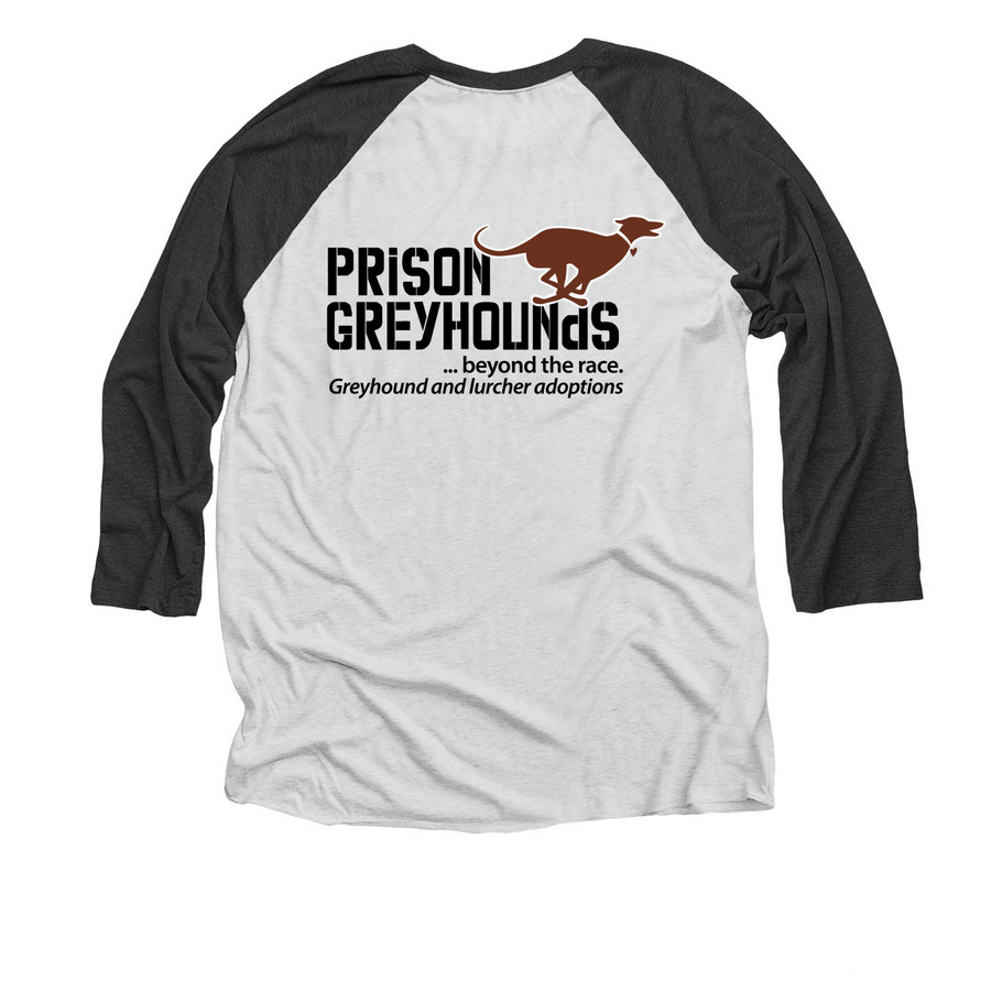 Black/brown C11, a Black and Heather White 3/4 Sleeve Baseball Tee (back-view)
