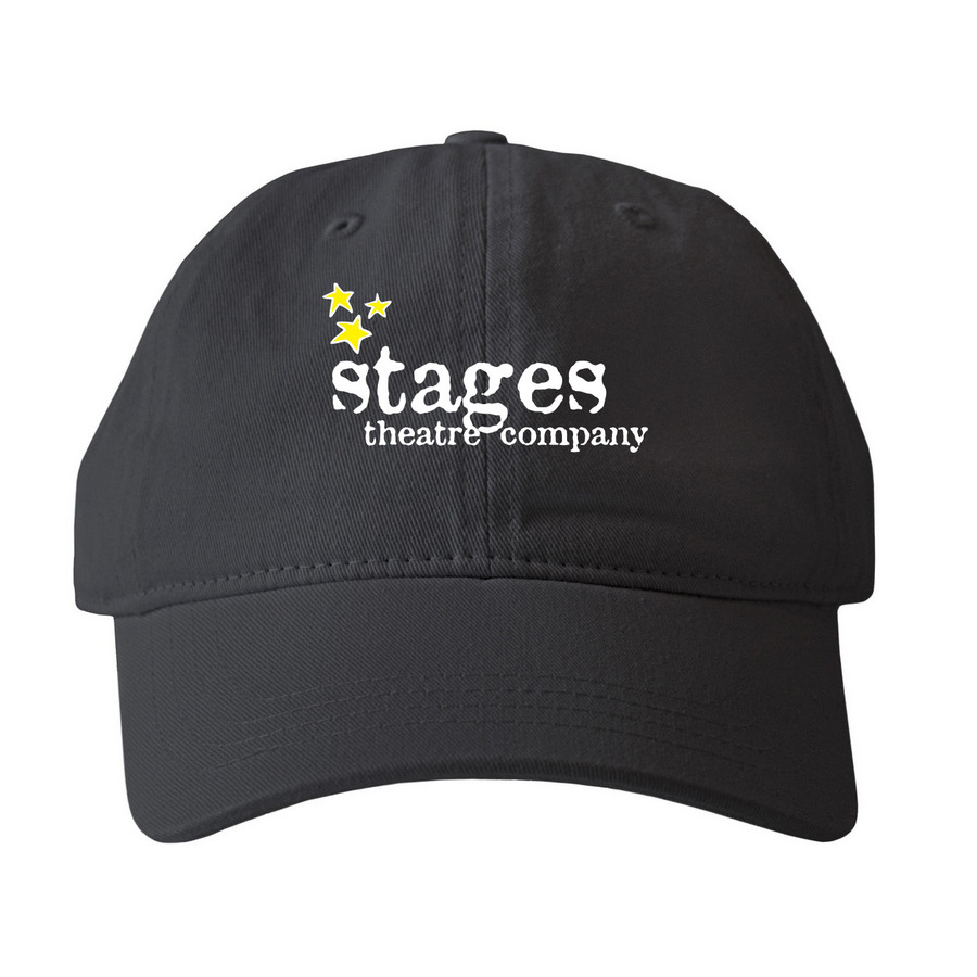 Stages Theatre Company Hat, a Black Printed Pigment Dye Baseball Cap