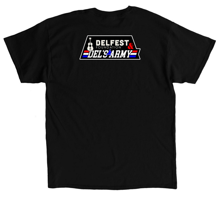 MD Laughing Del '25, a Black Classic Unisex Tee (back-view)