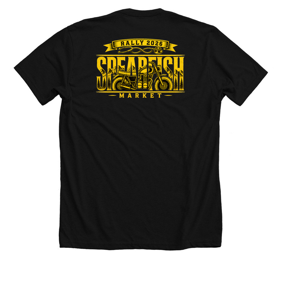 Spearfish Market Rally Shirts 2026&nbsp;, a Solid Black Blend Premium Unisex Tee (back-view)