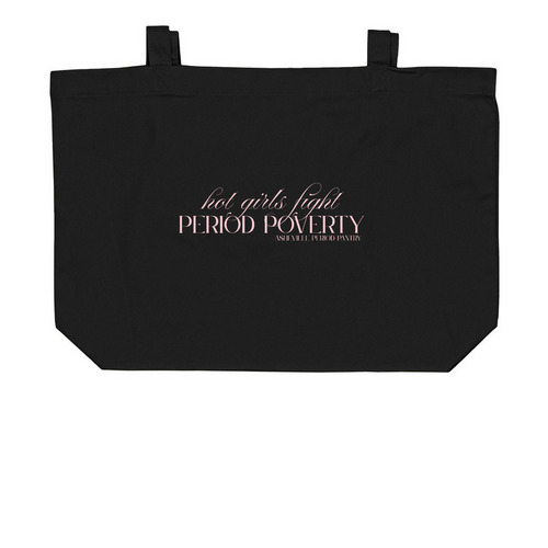 hot girl tote, a Black Large Organic Cotton Tote Bag