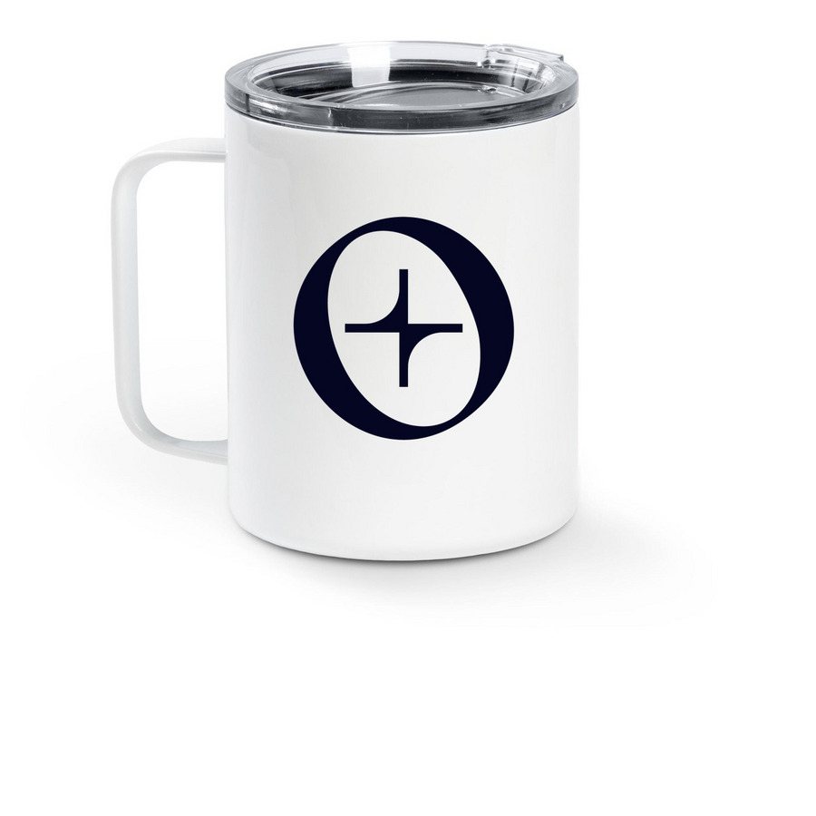 PROCLAIM Travel Mug, a White Stainless Steel Travel Mug (back-view)