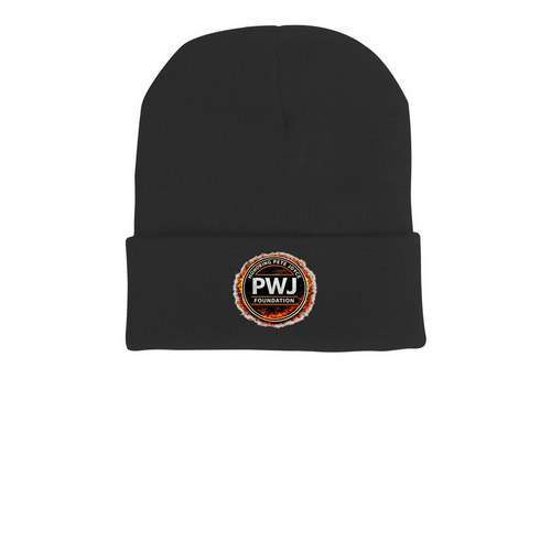 PWJ Beanies, a Black Printed Cuffed Beanie