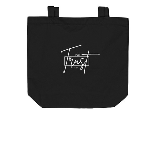 Trust Without Borders Tote Bag, a Black Organic Cotton Tote Bag