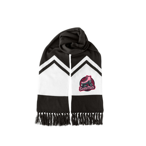 SkateMate Skate Day Scarf, a Black/ White Two-Tone Gameday Scarf