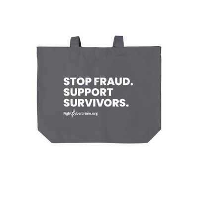 Carry the Fight Against Fraud, a Storm Grey Cotton Canvas Tote Bag