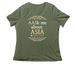 AASk me about Asia, a Military Green Women's Relaxed V-Neck Tee