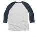 Adroit Lifting League, a Indigo and Heather White 3/4 Sleeve Baseball Tee (back-view)