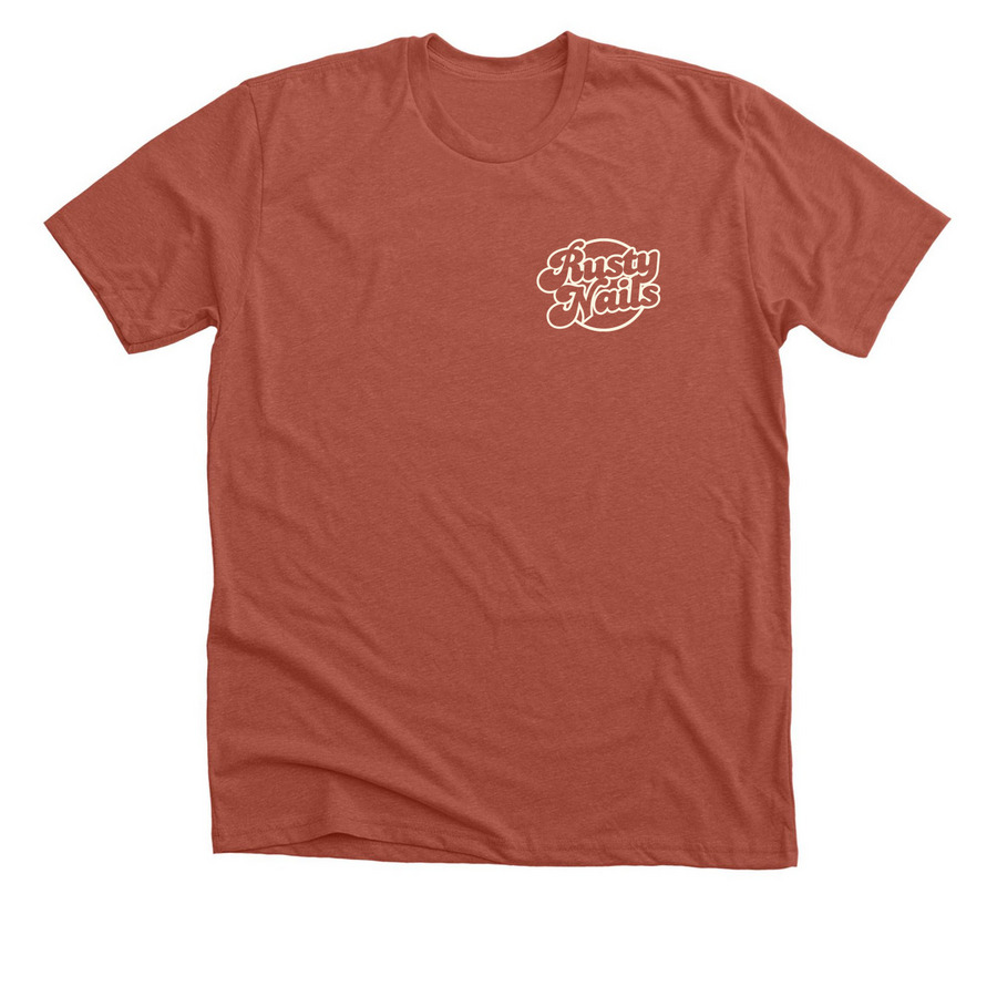 Rusty Nails Tour: Apparel, a Heather Clay Premium Unisex Tee
