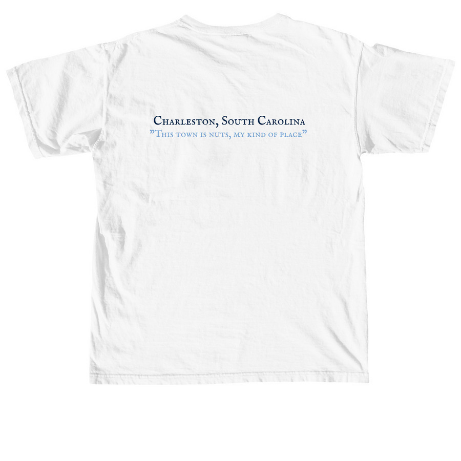 Charleston Military Mikey Tee, a White Comfort Colors Unisex Tee (back-view)
