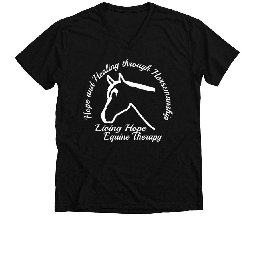 Living Hope Equine Therapy Shirts, a Solid Black Blend Premium V-Neck Tee