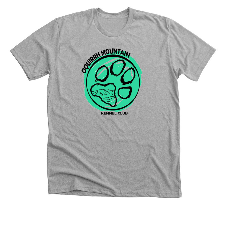 Oquirrh Mountain Official Logo Merch, a Athletic Heather Premium Unisex Tee