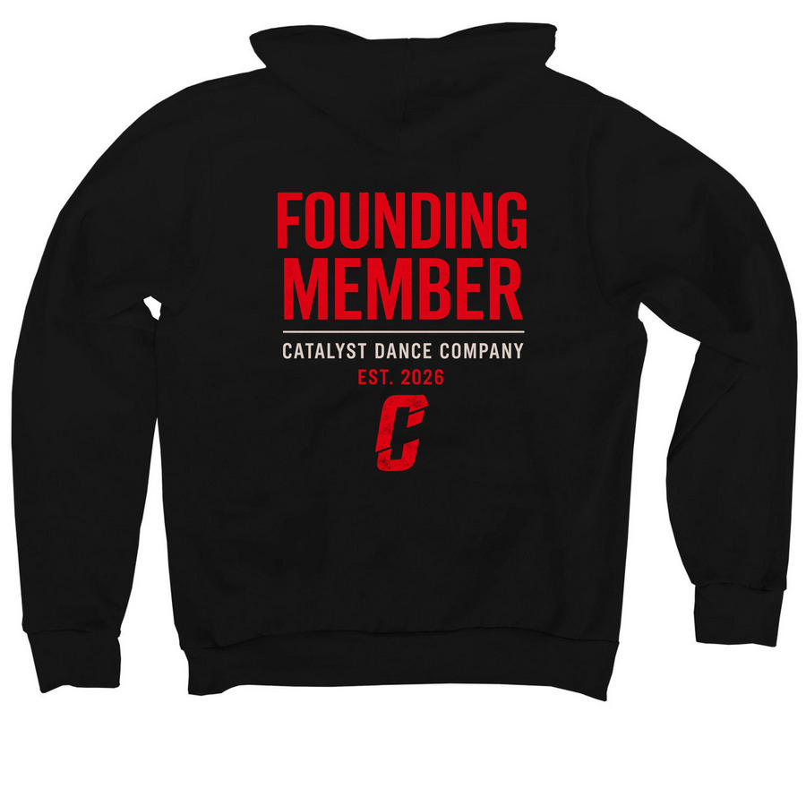 The Founders Tee, a Black Premium Pullover Hoodie (back-view)