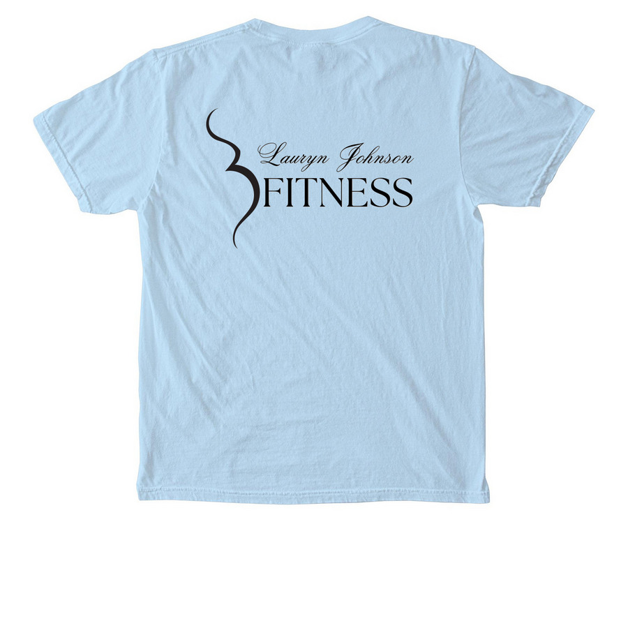 Blueberries, a Chambray Comfort Colors Pocket Tee (back-view)