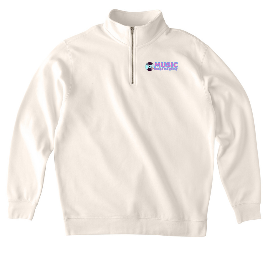 Music Keeps Me Going, a Bone Midweight Quarter Zip Pullover
