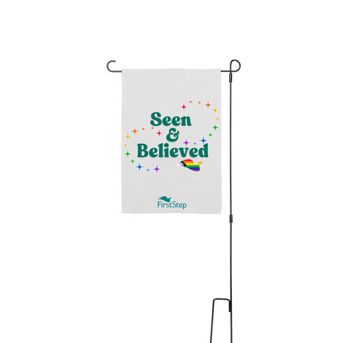 Seen & Believed - Pride Collection, a White 12" x 18" Yard Flag with Stake