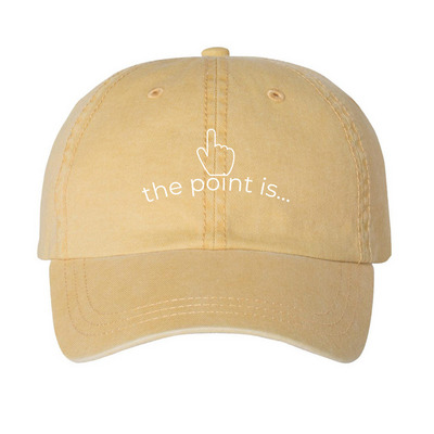 the point is..., a Mustard Printed Pigment Dye Baseball Cap