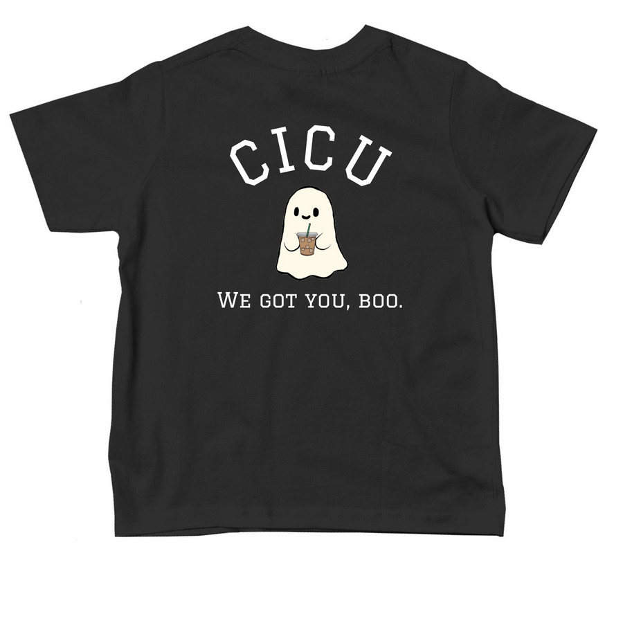 CICU Little Boos, a Black Toddler Tee (back-view)