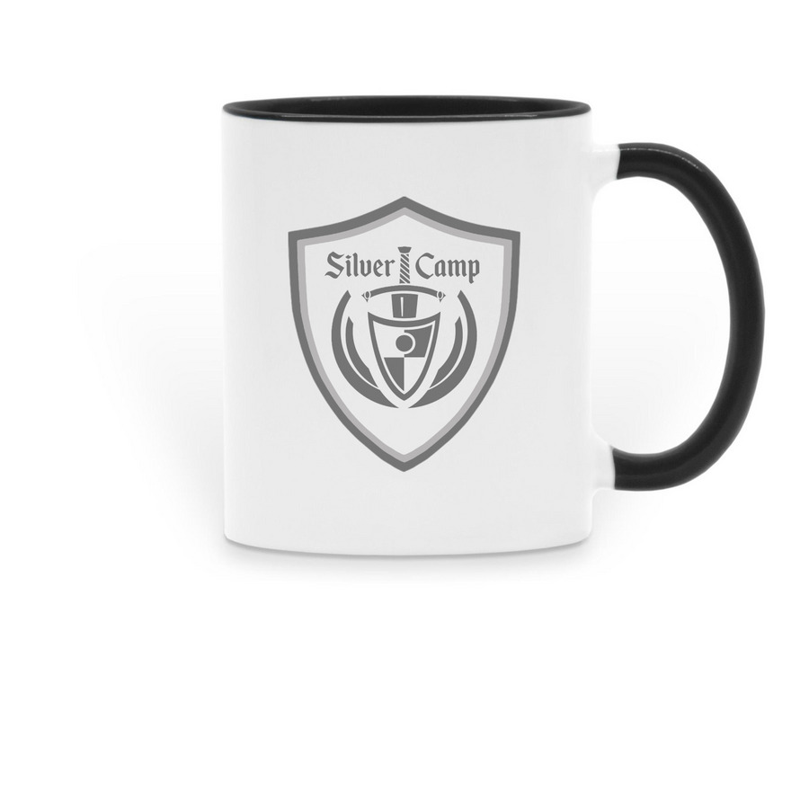 Silver Camp Coffee Mug, a Black Two-Tone Ceramic Mug