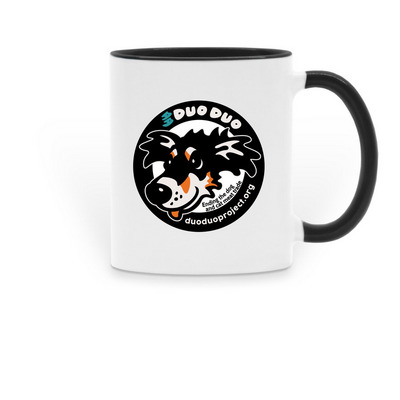 Our Mascot, Duo Duo: Mugs! (black), a Black Two-Tone Ceramic Mug