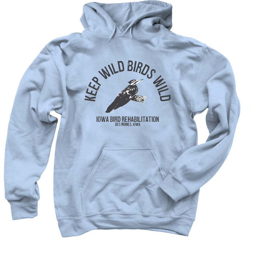 Pileated Woodpecker Edition, a Light Blue Pullover Hoodie