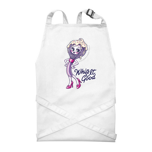 Whip It Good Apron, a White Recycled Bib Apron
