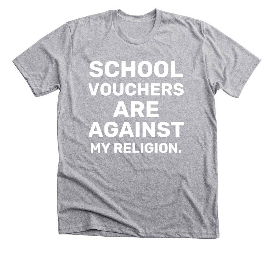 No School Vouchers 1, a Athletic Heather Premium Unisex Tee