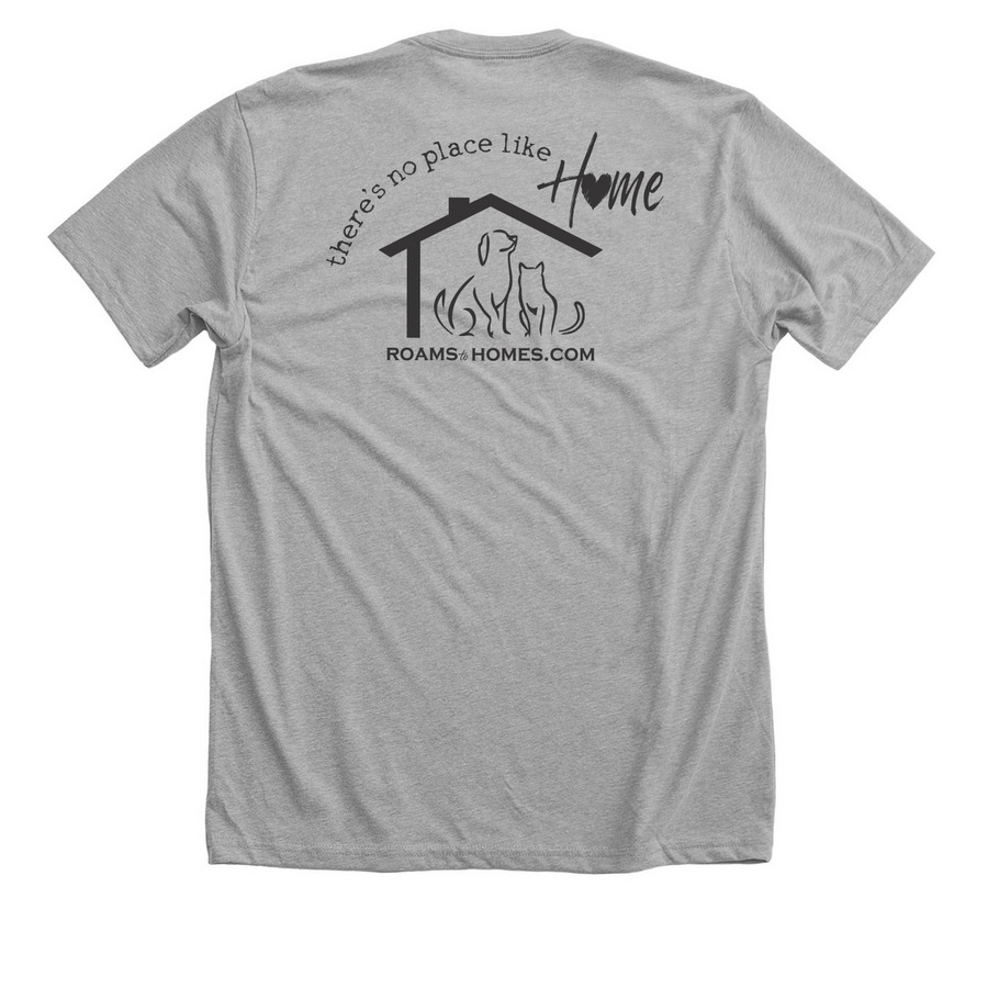 RoamstoHome there's no place like home, a Athletic Heather Premium Unisex Tee (back-view)