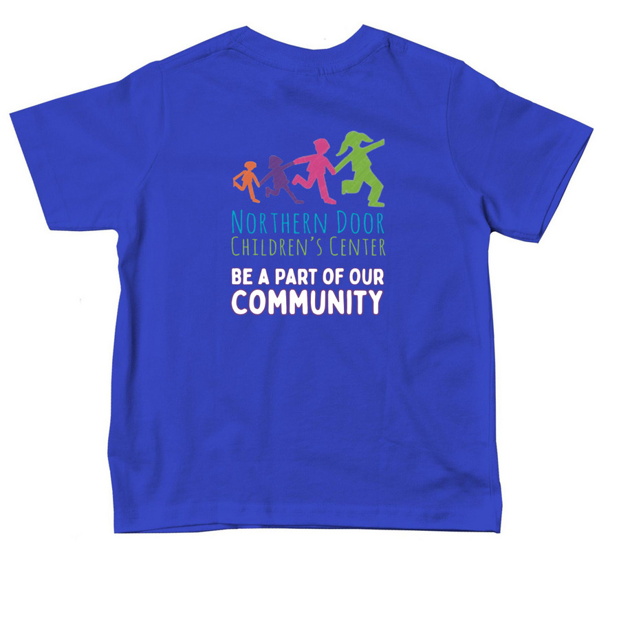 Toddler Be Part of Our Community, a Royal Blue Toddler Tee (back-view)