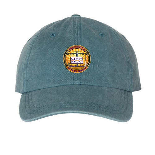 Morale Patch Prairie Sun Edition, a Teal Printed Pigment Dye Baseball Cap