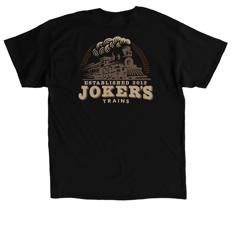 Jokers Trains, a Black Classic Unisex Tee (back-view)