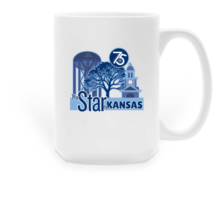 Star of Kansas Coffee Mugs, a White Large Coffee Mug
